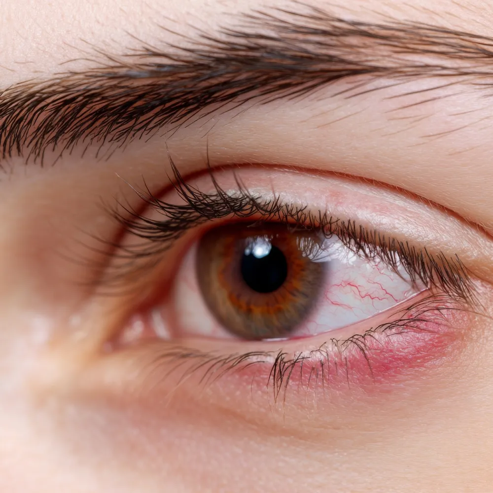 Human Eye with Conjunctivitis extreme close up